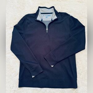 Twillory Performance Quarter Zip Pullover Men's Medium Navy Blue Tailored Fit